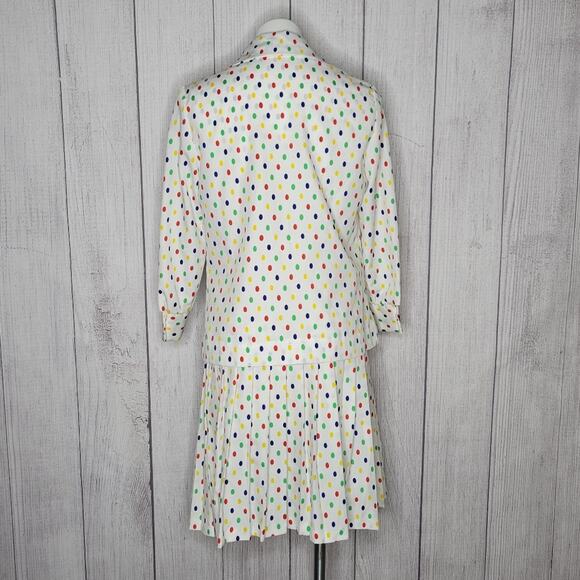 Vintage Rainbow Polka Dot 2 Piece Set, Dress and Matching Jacket - Picture 4 of 11
